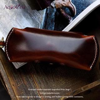 AqToCna Unisex Retro Treo Da PU Túi Kính Di Động Dây Treo Kính Mát Trường Hợp Đơn Giản Handmade Kính Bảo Quản Hộp AqToCna