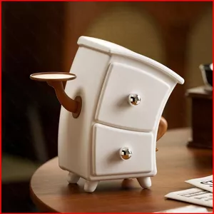 ST2 Whimsical Nhân Tạo Mini Dresser Hộp Bảo Quản Trang Sức Cong Hoạt Hình Tủ Tổ Chức TS2