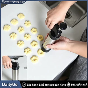 Máy ép bánh quy bằng thép không gỉ kèm nhiều khuôn tạo hình Dễ sử dụng, Bộ 13 món, Đĩa trang trí