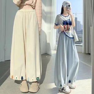 Quần đèn lồng mới dành cho nữ có móc và họa tiết hoa, quần nữ Haren dáng rộng 9% thông thường