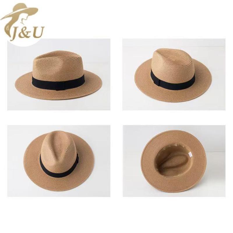 JU Mũ Rơm Mùa Hè Nam Nữ Vành Rộng Đi Biển Chống Tia UV Fedora Sun Hat VN