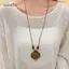 AqToCna Retro Lá Gỗ Cú Dài Áo Len Dây Xích Dân Tộc Tròn Nelace Nữ Clo Mặt Dây Chuyền Nữ Trang Sức Ne Phụ Kiện Quà Tặng Cổ Áo AqToCna