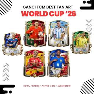 FC Móc chìa khóa di động in UV HD Phiên bản Cúp bóng đá cao cấp acrylic 6 cm NẮNG DECOR SHOP
