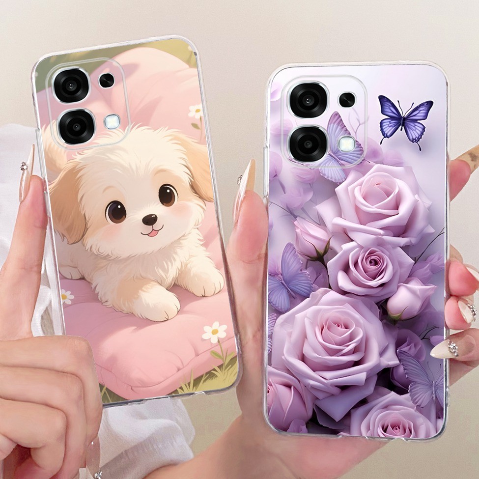 Trong Suốt Cho Oppo A6 Pro 4G CPH2799 5G CPH2781 Vỏ Cho Oppo A6 Pro Thẩm Mỹ Hoạt Hình Dễ Thương Thời Trang Bướm Vẽ Ngộ nghĩnh