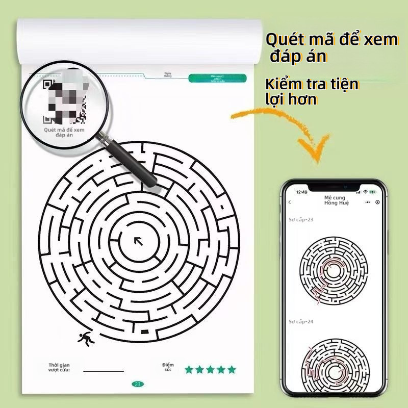 【🇻🇳Có sẵn kho】Mê Cung Sách Dành Cho Trẻ Em Sách Học Tập Sách Trò Chơi Tập Trung Mê Cung Huấn Luyện Sách, Học Sinh Tư Duy Xếp Hình Sách, Trò Chơi Cho Trẻ Em iq Xếp Hình Mê Cung Sách Cho Trẻ Em Học Sớm Educa