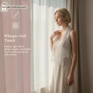 Cheenm Nữ Mùa Hè Trắng Ren Lưới Thắt Lưng Rỗng Ra Thêu Dây Xích Ôm Đầm Thanh Lịch Cao Cấp Phụ Kiện VN