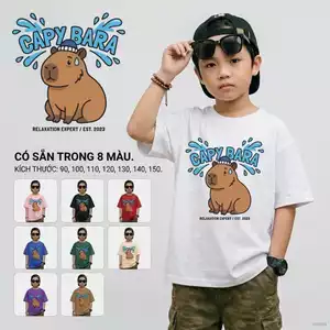 Áo thun bé trai nhỏ từ 2-12 tuổi in hình hoạt hình, mềm mịn, thấm hút mồ hôi
