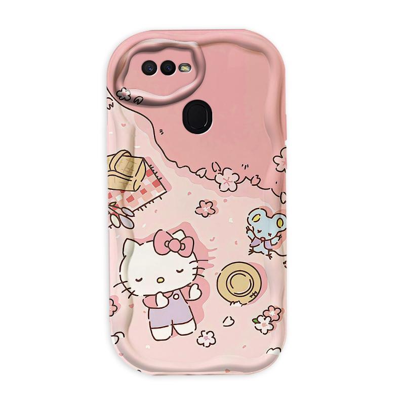Thích Hợp Cho OPPO A5S A7 A12 F9 F9 Pro 3D Phụ Kiện TPU Mềm Hoạt Hình Kitty Nữ Vỏ Điện Thoại Chống Sốc