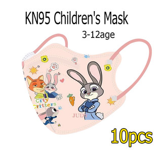 Mặt nạ trẻ em 3D chất lượng cao 4-12 tuổi Sanrio họa tiết hoạt hình dễ thương 4 lớp KN95 mặt nạ trẻ em thời trang Zootopia nhân vật phim bao bì độc lập
