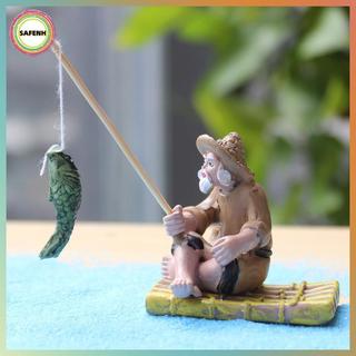 SAFENH Câu Cá Ông Già Nhựa Hình Tượng Trang Trí Sân Vườn Micro-Landscape Vườn Thủ Công VN