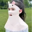 Mặt nạ chống nắng trẻ em FUJIZOU, Thiết kế thỏ Tấm chắn mặt chống tia cực tím thoáng khí, Mặt nạ chống nắng cổ mỏng mỏng màu trơn hiệu quả đi xe đạp