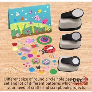 Kẹp tròn DWEL, Máy đục lỗ hợp kim ABS + nhiều kích cỡ, Hình dạng lỗ tròn Tiết kiệm nhân công Thiết kế đục lỗ DIY