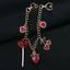 PYCOU Love Cherry Móc Khóa, Dây Xích Vàng Mở Rộng Túi Dây Xích Mặt Dây Chuyền, Phụ Kiện Trang Sức Màu Hồng Pha Lê Lollipop Hình Túi Quyến Rũ