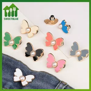 SWEET 1 Bướm Eo Nút Jean Nút Pin Có Thể Tái Sử Dụng Quần Áo Lắp Dụng Cụ Không Cần May Nút Quần Trang Trí n