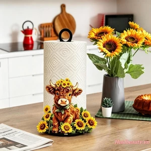 Giá đỡ khăn giấy bằng kim loại Giá đỡ giấy nhà bếp bò cao nguyên đứng tự do