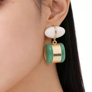 WEETW Vintage Stud Bông Tai, Retro Charm Hình Học Vuông Tòn Ten Bông Tai, Tính Khí Nhựa Trang Sức Phụ Kiện Mùa Hè Bohemian Dangle Bông Tai