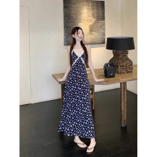 Đầm camisole ren phối họa tiết hoa nữ, phong cách thanh lịch, tôn dáng, độc đáo cho kì nghỉ