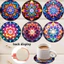 Hoa sơn phẳng bằng gỗ mới Mandala 2D Coaster bằng gỗ 6 kết hợp