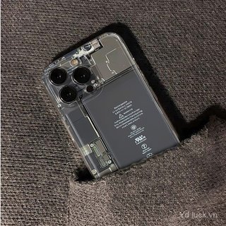 Cấu trúc mặt sau cơ khí Vỏ điện thoại trong suốt hợp thời trang độc đáo Thích hợp cho iPhone 17promax / 14promax / 16 / 13 / 15pro / 12pro / 13promax Vỏ chống sốc