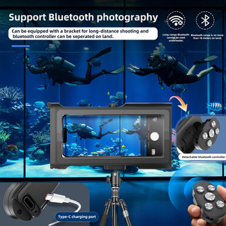 2026 Mới Nâng Cấp Điều Khiển Bluetooth IP68 15M / 50ft Lặn / Bơi Chụp Ảnh Chuyên Nghiệp Lặn Chống Thấm Nước Vỏ Điện Thoại