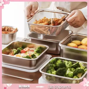 YOI Kín Khí Inox Bảo Quản Nhà Bếp Nắp Hộp Đựng Trái Cây Tổ Chức