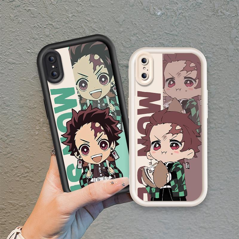 Áp dụng cho iPhone X XR XS Max Phim hoạt hình xu hướng silicon Vỏ điện thoại mềm TPU Demon Slayer Angel Eye Ốp lưng chống sốc
