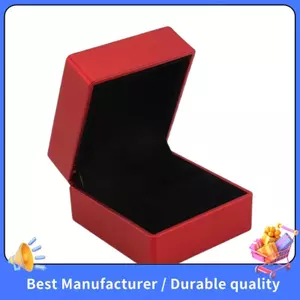 Nhẫn Hộp Trưng Bày Bảo Quản Mềm Nhung Khay Đựng Đứng Hiển Thị Hộp Bảo Quản Thể Hiện Trang Sức Người Tổ Chức Đèn LED Nhẫn Hộp Đỏ