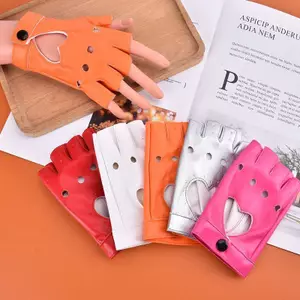 PNPIA- Găng tay da Pu năm ngón tay dành cho nữ biểu diễn lái xe Găng tay khiêu vũ cực