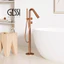 Vòi bồn tắm GESSI của Ý, loại gắn sàn, gắn tường ẩn, mạ niken xước màu vàng hồng, vòi nóng lạnh gắn trên bề mặt bên cạnh