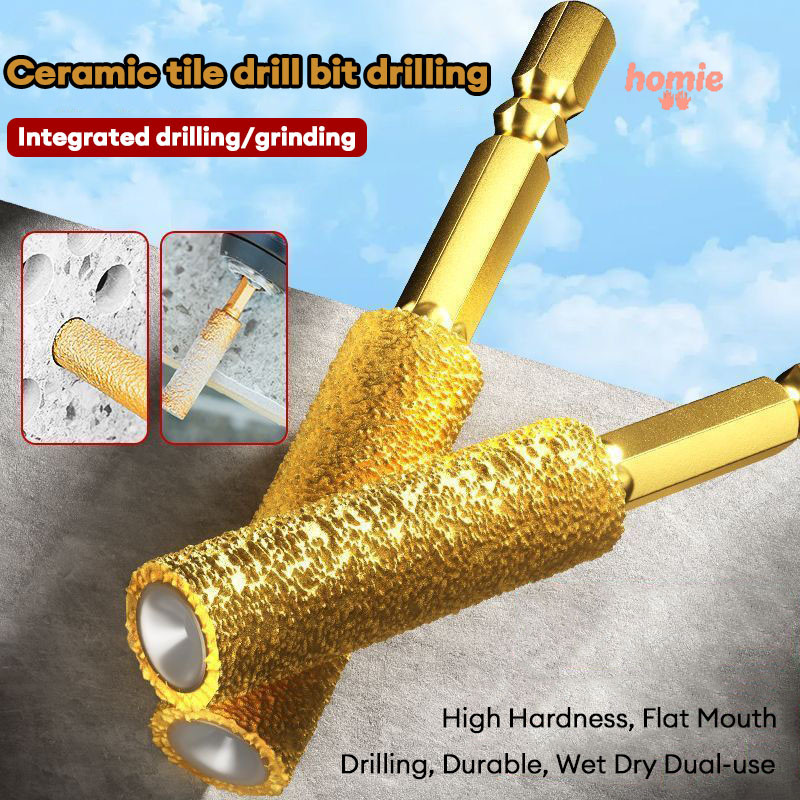 ✨Homie✨6MM Mũi khoan gạch men, đầu đánh bóng mũi khoan, khoan khô, cắt tỉa cạnh