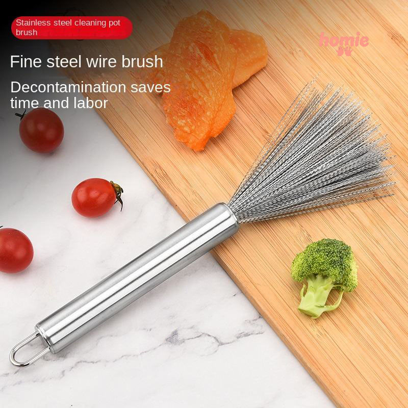 ✨✨Xoong Cọ Nồi Chảo Inox 304 Đánh Bay Vết Bẩn, Bàn Chải Rửa Nồi Nhà bếp, Loại Bỏ Vết Bẩn, Bàn Chải Vệ Sinh Cán Dài