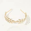BRABRAA Lá Vàng Tiara, Phụ Kiện Cô Dâu Thoải Mái Phù Hợp Với Mũ Cô Dâu, Trang Sức Tóc Retro Phong Cách Hàn Quốc Mũ Đội Đầu Nữ Bé Gái