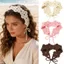 THEGIRL8B Băng Đô Dệt Kim, Pháp Retro Móc Hoa Tóc, Hoa Ngọt Ngào Phong Cách Nông Thôn Mục Vụ Dài Đan Turban Du Lịch