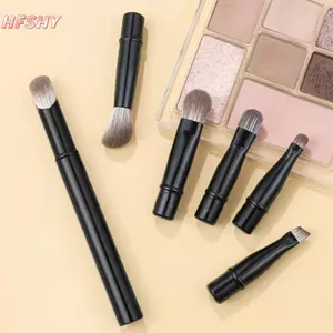 HFSHY 6 Chiếc Mini Du Lịch Bộ Cọ Trang Điểm Có Hộp Di Động Mỹ Phẩm Phấn Nền Blush Trộn Che Khuyết Điểm Bàn Chải Dụng Cụ Trang Điểm VN