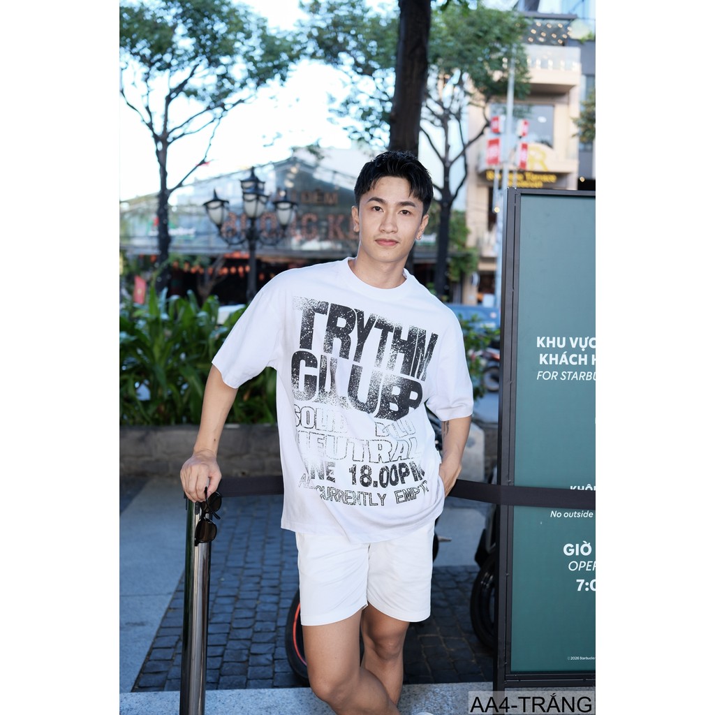 AA4 - Áo thun nam phong cách streetwear Mỹ, cổ tròn tay ngắn, chất cotton 100%, họa tiết chữ nổi bật, form rộng rãi