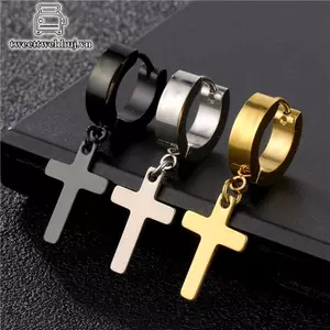 Nhíp 1 Unisex Thép Không Gỉ Punk Người Bla Kẹp Trên Bông Tai Hình Học Tam Giác Ngôi Sao Mặt Dây Chuyền Tòn Ten Bông Tai Nữ Gothic Trang Sức VN