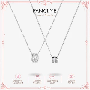 FANCIME "Cam kết của chúng tôi" Cặp đôi Dây chuyền bạc Sterling