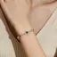 FANCIME "Vuông Lấp Lánh" May Birthstone Ngọc Lục Bảo Bạc Vòng Tay Tennis