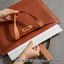 Túi lưu trữ tài liệu GETVOW, Thư mục tệp PU di động, Dung tích lớn bền bỉ Kích thước A4 Túi kinh doanh đơn giản cho văn phòng