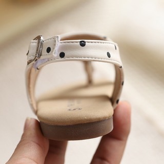 Bé Gái Chấm Bi T-Strap Sandal Có Nơ Kim Cương Đế Mềm Chống Trơn Trượt Trẻ Em Giày Đi Biển Mùa Hè Trẻ Em Xăng đan Công Chúa Size 23-34
