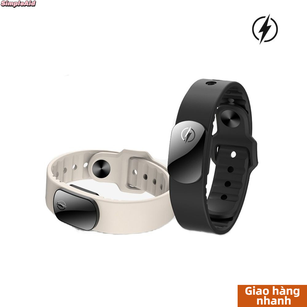 [Vận chuyển nhanh] Bộ khử tĩnh điện cơ thể con người SIMPLEAID, Vòng đeo tay chống tĩnh điện không dây silicon, Bộ tẩy điện tĩnh M12-SE chống nước có thể điều chỉnh