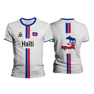 Áo bóng đá Haiti Áo thun thể thao nam Cờ Haiti Đường phố Quá khổ Áo Unisex Đồ họa thông thường Tee Áo Y2k Nam