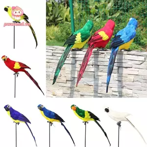 Mô hình chim nhân tạo PWSEND, 25cm / 35cm / 45cm / 60cm Mô phỏng nhiều màu Vẹt, Đạo cụ chụp ảnh sáng tạo Vườn xốp Trang trí chim trang trí nhà cửa