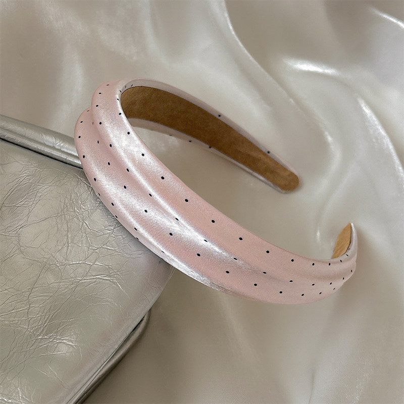 Băng đô nữ Satin Polka Dot Wide Hairbands Hàn Quốc