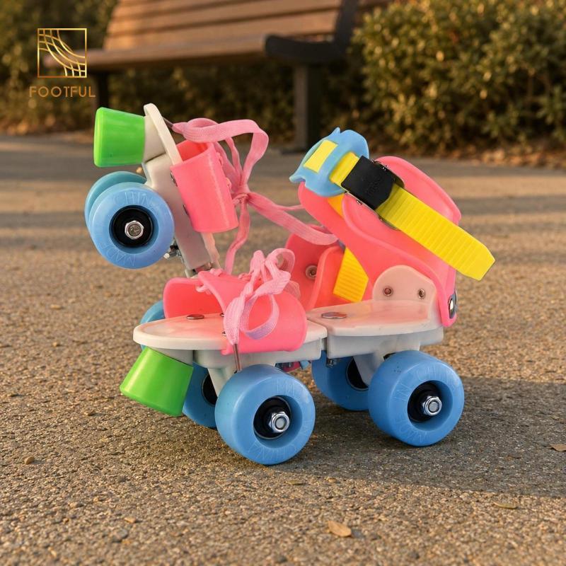 Trẻ Em Quad Roller Skates Kích Thước Có Thể Điều Chỉnh Chất Liệu PU Bốn Bánh Xe Trượt Nội Tuyến Cho Bé Trai Bé Gái Hoạt Động Ngoài Trời