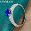 URMYLADY Bạc 925 Xanh Zircon Kích Thước 7-10 Nhẫn Nữ Tiệc Cưới Thời Trang Quyến Rũ Trang Sức