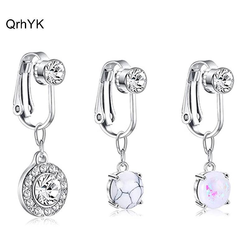 Nhà Máy Thời Trang 1 Cái Giả Bụng Nút Nhẫn Giả Bụng Xuyên Thái Kẹp Trên rốn Không Rốn Giả Cướp Biển Bướm Sụn Bông Tai Kẹp Trang Sức Cơ Thể Quà Tặng QrhYK