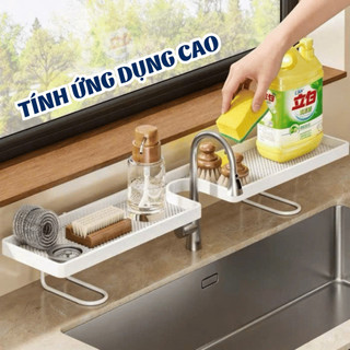 Kệ Để Đồ Bồn Rửa Mặt Lavabo Rãnh Chữ U Đa Năng, Kệ Nhà Tắm Thép Chống Gỉ Dán Tường Tiện Lợi