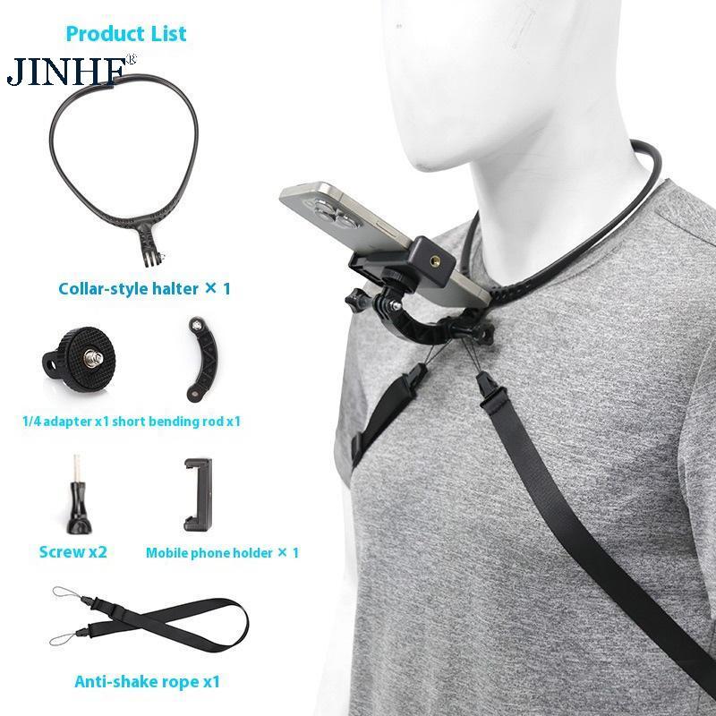 JINHF 1 Bộ Camera Hành Động Điện Thoại 2 Trong 1 Ne Giữ Gắn Cho Hành Động Đa Năng Camera Hành Động Phụ Kiện Điện Thoại HOT