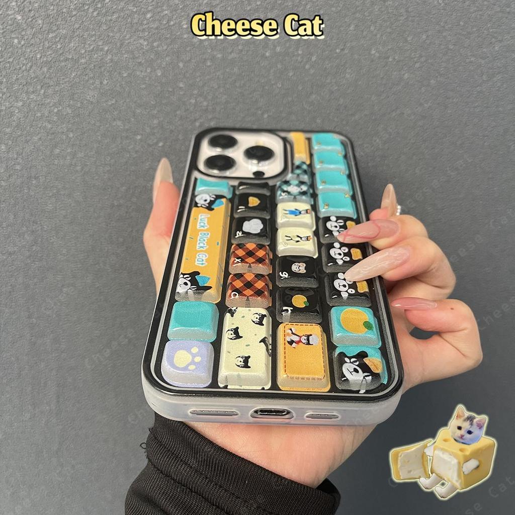 3D Bàn Phím Mèo Đen Sáng Tạo Ốp Lưng Điện Thoại iPhone 11 14 13 15 12 16 17 Pro Max Giảm Căng Thẳng ốp Lưng Điện Thoại